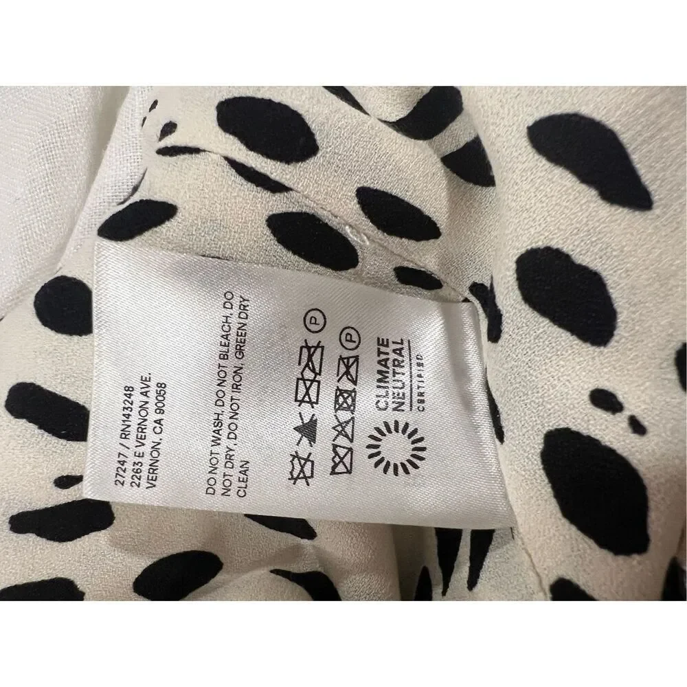 Reformation Women's Cream Black Cheetah Print Ellora Top Size 0 NWOT - Picture 7 of 7